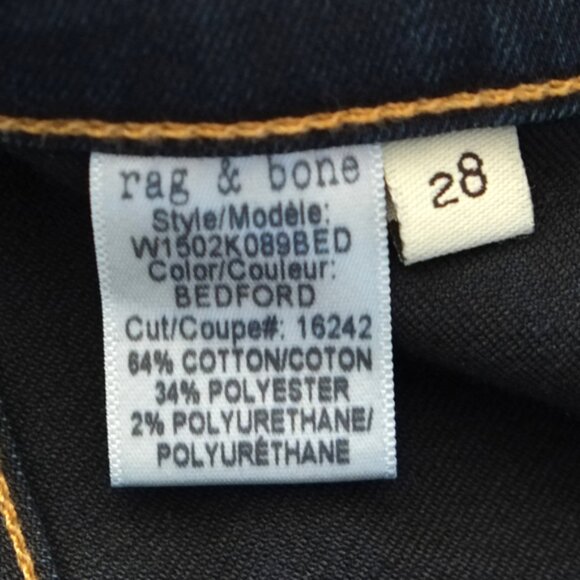 NWOT rag & bone skinny jeans in dark blue wash - Picture 8 of 9